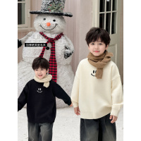 童酷儿童冬款湖州织里童装笑脸提花针织衫加厚圆领男童毛衣潮