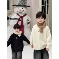 童酷儿童冬款湖州织里童装笑脸提花针织衫加厚圆领男童毛衣潮