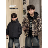 童酷儿童冬款湖州织里童装韩版加厚外套豹纹双面穿男童棉服潮