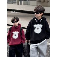 童酷儿童冬款湖州织里童装韩版宝宝上衣连帽毛绒小狗男童卫衣