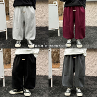 童酷儿童冬款湖州织里童装韩版贴标卫裤一体绒加厚男童休闲裤