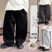 童酷儿童冬装湖州织里童装贴标休闲长裤一体绒保暖男童卫裤潮
