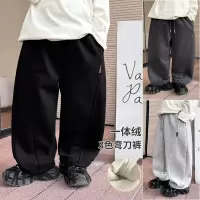 童酷儿童冬装湖州织里童装贴标休闲长裤一体绒保暖男童卫裤潮