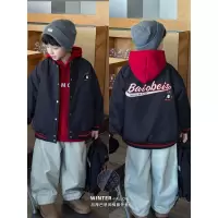 童酷男童冬季新款时尚企鹅字母刺绣宝宝棒球服加厚儿童棉服潮