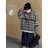 童酷男童冬季新款时尚拉链立领宝宝上衣费尔岛毛绒儿童外套潮