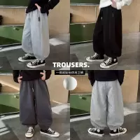 童酷男童冬季新款百搭字母贴标宝宝休闲裤腰绳一体绒宝宝卫裤