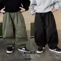 童酷男童冬季新款百搭纯色宝宝休闲裤防水加绒保暖儿童工装裤