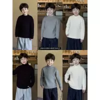 童酷男童冬季新款童装纯色宝宝针织衫百搭双版本打底儿童毛衣