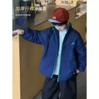 童酷男童冬款时尚印花拉链立领宝宝外套绗棉加厚儿童冲锋衣潮