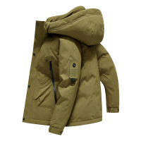 男女同款户外情侣款宽松羽绒服连帽冲锋衣秋冬新款羽绒工作服外套