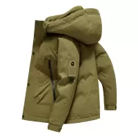 男女同款户外情侣款宽松羽绒服连帽冲锋衣秋冬新款羽绒工作服外套