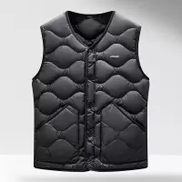 90新国标秋冬新款简约内穿外搭羽绒马甲男士中年保暖背心羽绒坎肩