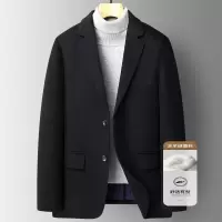含桑蚕丝山羊绒男士西服秋冬季新款纯手工双面尼羊毛西装休闲外套