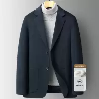 手工缝制轻奢山羊绒西服男士秋冬新款简约休闲单西装高品质男外套