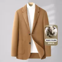 秋冬新款羊毛西装纯手工缝制双面呢西服男士修身西装羊毛外套男装