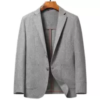 轻奢羊毛西服男士秋冬季新款无里包边羊毛休闲单西装高级感男外套