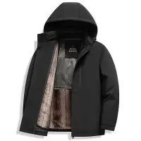 中老年男士商务派克服秋冬新款加厚脱卸毛内胆短款大衣爸爸装外套