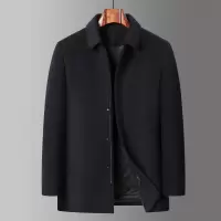 中老年行政羊毛夹克秋冬新款加棉加厚商务休闲爸爸装中长羊毛夹克