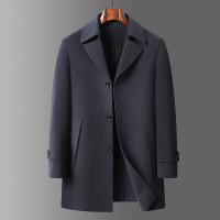 全羊毛双面呢中长款大衣风衣秋冬新款西装领100%羊毛大衣加厚外套
