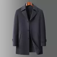 全羊毛双面呢中长款大衣风衣秋冬新款西装领100%羊毛大衣加厚外套