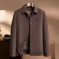 冬季新款双面羊毛大衣男式修身短款脱卸内胆羊毛呢子休闲夹克外套