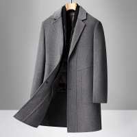 双面呢羊毛大衣拆卸羽绒内胆冬季中长款男士商务休闲羊毛妮子外套