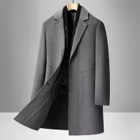 双面呢羊毛大衣拆卸羽绒内胆冬季中长款男士商务休闲羊毛妮子外套