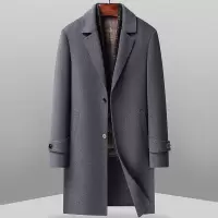 双面呢羊毛大衣拆卸羽绒内胆冬季新款爸爸装男士外套长款两件套潮