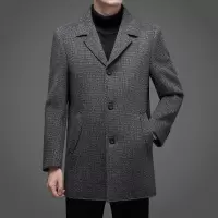 含桑蚕丝双面呢羊毛大衣男士加厚脱卸内胆中老年爸爸保暖羊绒外套