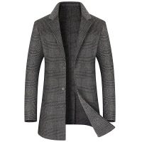 手工缝制秋冬新款阿尔巴卡双面呢大衣男士西装领羊毛大衣呢子外套