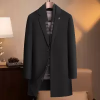 时尚商务西装领双面呢羊毛大衣男中长加厚羽绒内胆羊毛呢保暖大衣