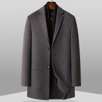 时尚帅气羊毛大衣男士商务休闲围巾款呢子大衣风衣秋冬新款呢外套
