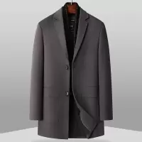 时尚帅气羊毛大衣男士商务休闲围巾款呢子大衣风衣秋冬新款呢外套