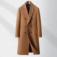 男式毛呢大衣男秋冬长款过膝双排扣羊毛风衣羽绒内胆保暖毛呢外套