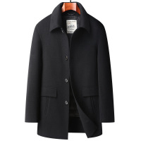 秋冬可脱卸鹅绒内胆双面羊绒大衣男士活里活面毛呢大衣中老年外套