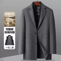 秋冬围巾款白鸭绒内胆加厚中长款双面呢大衣商务双面呢羊毛大衣男