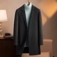秋冬新款双面毛呢羊毛大衣男修身中长款羊绒妮子大衣风衣男装外套