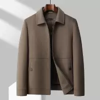 中老年商务鹅绒脱卸内胆双面呢羊毛茄克男秋冬新款简约双面呢外套