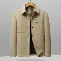 工装款羽绒夹克含羊毛夹克时尚呢子外套品质短款保暖夹克潮流男装