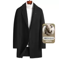 秋冬新款潮流围巾款双面呢羊毛大衣男士中长款风衣大衣男羊绒外套