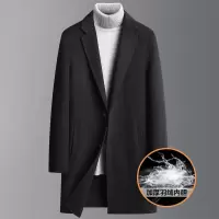秋冬新款百搭羽绒脱卸内胆双面呢羊毛大衣男士中长呢大衣大码男装