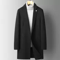 秋冬新款阿尔巴卡双面毛呢羊毛大衣男修身中长款羊驼妮子大衣外套