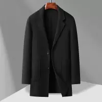 秋冬羊毛双面呢大衣男士中长款加厚羊毛大衣男装外套