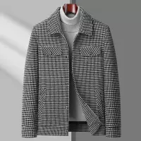 秋冬雪呢尔工装休闲夹克男士加棉中青年茄克爸爸装男外套