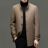 立领冬季双面呢羊绒羊毛大衣男中长款可拆卸鹅绒内胆保暖毛呢外套