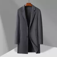 简约秋冬新款羊毛双面呢大衣 男士中长手工缝制毛呢大衣外套