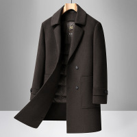 纯羊毛双面呢大衣风衣男士秋冬新款脱卸内胆双排扣羊毛呢大衣外套