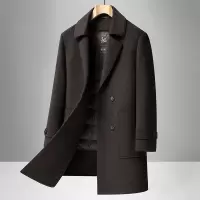 纯羊毛双面呢大衣风衣男士秋冬新款脱卸内胆双排扣羊毛呢大衣外套