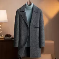 羊驼羊毛阿尔巴卡双面呢长款大衣男士宽松版潮流青年羊毛妮子外套