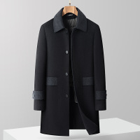 鹅绒服双面呢羊毛大衣男士秋冬新脱卸鹅绒内胆中长双面呢鹅绒外套